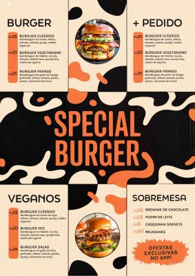 Modelo de Cardápio Hamburgueria PSD Editável