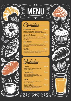 Modelo de Cardápio Cafeteria PSD Editável