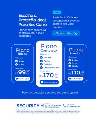 Proteção Ideal para Seu Carro Planos com Cobertura PSD Editável