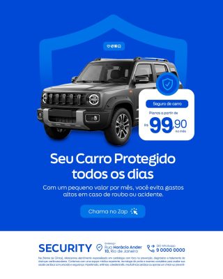 Seguro de Carro Seu Carro Protegido a partir de 99,90 PSD Editável