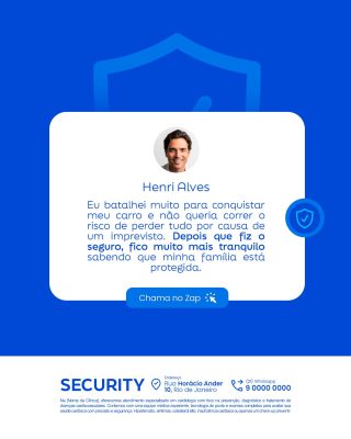 Depoimento Henri Alves Segurança para Meu Carro Feedback PSD Editável