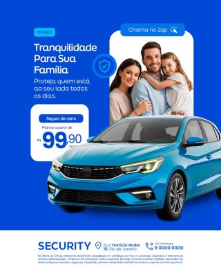 Seguro de Carro Tranquilidade Para Sua Família PSD Editável