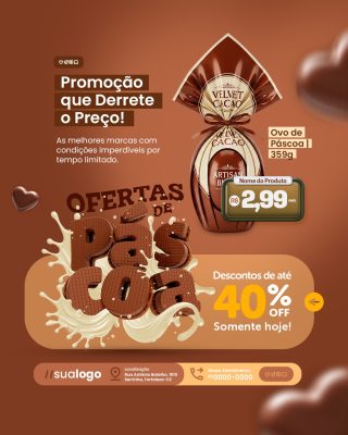 Ofertas  de Páscoa Promoção Que Derrete 40% OFF PSD Editável