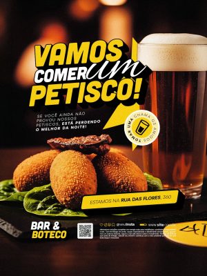 Bar & Boteco Vamos Comer um Petisco PSD Editável