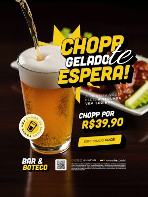 Chopp Gelado Te Espera Por R$39,90 Bar & Boteco PSD Editável