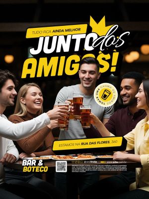 Bar e Boteco Juntos dos Amigos PSD Editável