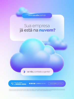 Nuvem Banner Sua Empresa Já Está na Nuvem PSD Editável