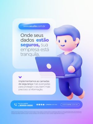 Marketing Digital Dados Seguros Sua Empresa Tranquila PSD Editável