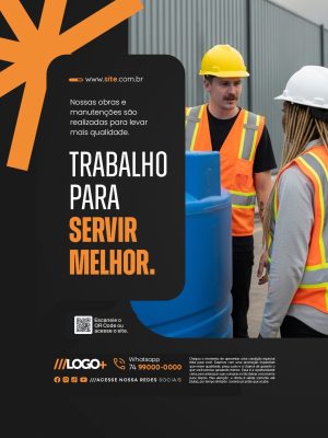 Empresa Construção e Manutenção Trabalho Para Servir Melhor PSD Editável