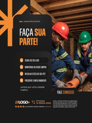 Campanha Ambiental Faça Sua Parte Juntos Por Uma Cidade Melhor PSD Editável