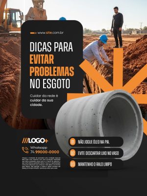 Dicas para Evitar Problemas no Esgoto PSD Editável