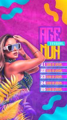 Agenda Semanal de Eventos com Foto Moderna PSD Editável