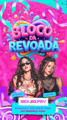 Bloco da Revoada Fevereiro Evento Festa PSD Editável