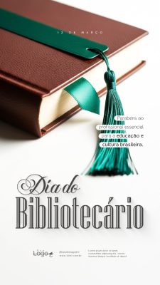 Dia do Bibliotecário 12 de Março Social Media PSD Editável