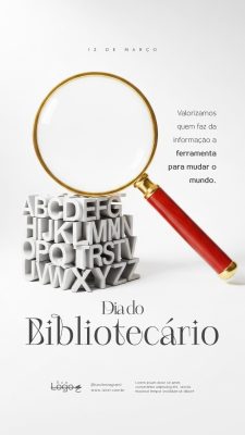 Dia do Bibliotecário 12 de Março Social Media PSD Editável
