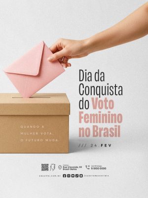 Dia da Conquista do Voto Feminino no Brasil 24 Fevereiro  PSD Editável