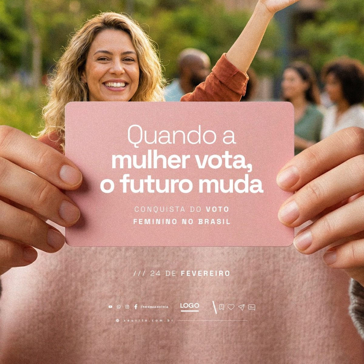 Conquista do Voto Feminino no Brasil 24 de Fevereiro PSD Editável