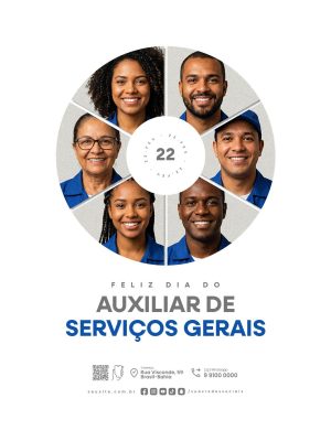 Dia do Auxiliar de Serviços Gerais 22 Fevereiro PSD Editável