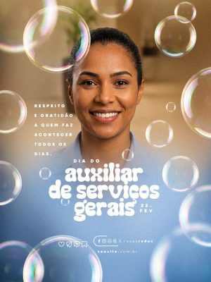 Dia do Auxiliar de Serviços Gerais 22 Fevereiro PSD Editável