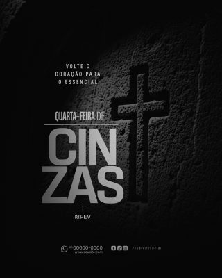 Quarta-feira de Cinzas - Arte Instagram - PSD editável