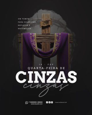 Quarta-feira de Cinzas Um Tempo para Recomeçar PSD Editável