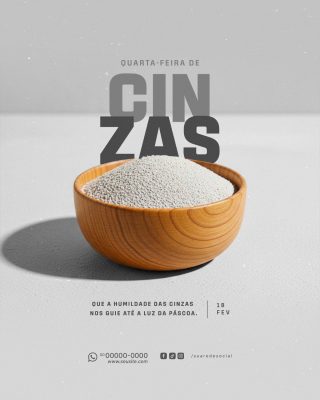 Quarta-feira de Cinzas - Arte Instagram - PSD editável