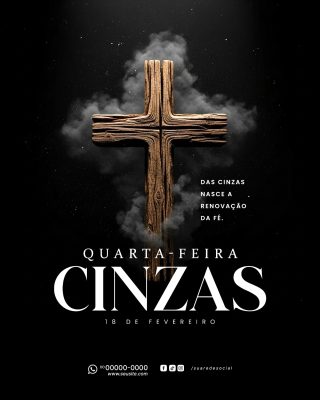 Quarta-feira de Cinzas Renovação da Fé PSD Editável
