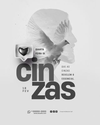 Quarta-feira de Cinzas - Arte Instagram - PSD editável