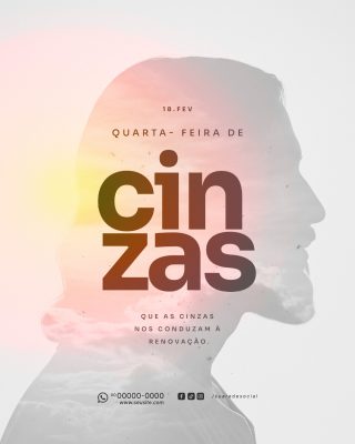 Quarta-feira de Cinzas - Arte Instagram - PSD editável