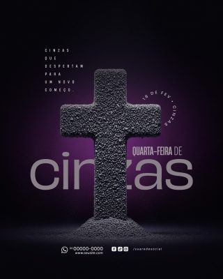 Quarta-feira de Cinzas - Arte Instagram - PSD editáve