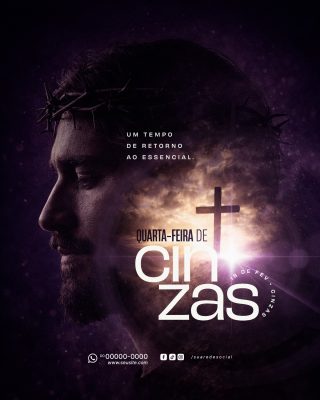 Quarta-feira de Cinzas - Arte Instagram - PSD editáve