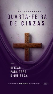 Story Quarta Feira de Cinzas 18 Fevereiro PSD Editável
