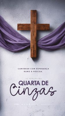 Story Quarta de Cinzas 18 Fevereiro Caminhar com Esperança PSD Editável