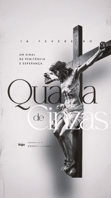 Story Quarta de Cinzas 18 Fevereiro Um Sinal de Penitência PSD Editável