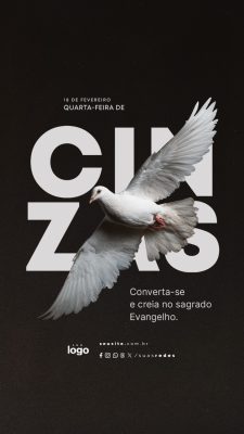 Story Quarta Feira de Cinzas 18 Fevereiro Paz PSD Editável