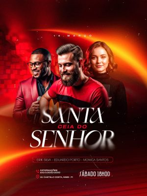 Flyer Evento Santa Ceia do Senhor 14 de Março Próximos Shows PSD Editável