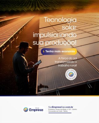 Tecnologia Solar Impulsionando sua Produção Banner PSD Editável