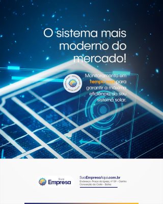 Sistema Solar Monitoramento em Tempo Real Flyer Digital PSD Editável