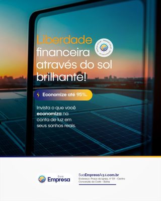 Energia Solar Anúncio Liberdade Financeira Sol Brilhante PSD Editável