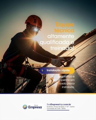 Empresa Placas Solares Equipe Técnica Qualificada PSD Editável