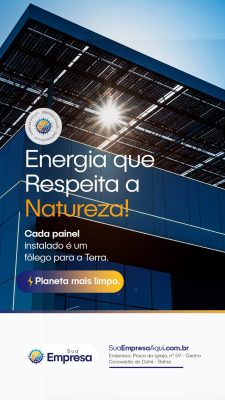Energia Solar Energia Que Respeita a Natureza Banner PSD Editável