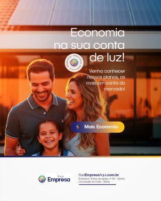 Energia Solar Sustentabilidade Familiar Residencial Social Media PSD Editável