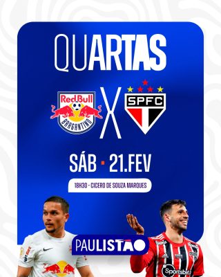 Paulistão 2024 Quartas de Final Red Bull Bragantino X São Paulo Futebol Clube PSD Editável