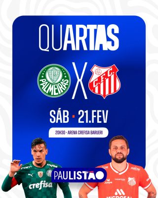 Paulistão Quartas Palmeiras x CFC Sábado 21 Fev PSD Editável