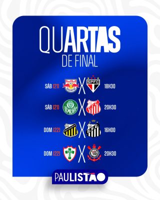 Campeonato Paulista Quartas de Final Jogos e Times PSD Editável