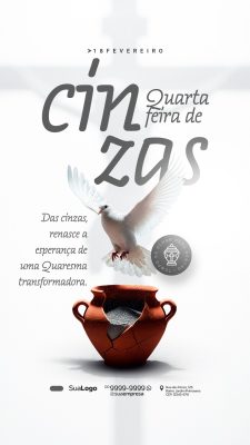 Quarta de Cinzas 18 de fevereiro Tempo de Olhar para Dentro PSD Editável