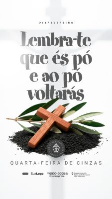 Quarta-feira de Cinzas Lembra-te que és pó Arte Religiosa PSD Editável