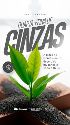 Quarta-Feira de Cinzas 18 de Fevereiro Mudança e Fé PSD Editável