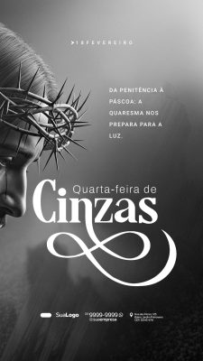 Quaresma Quarta-feira de Cinzas 18 de Fevereiro PSD Editável