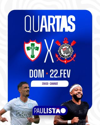 Quartas de Final Paulistão Jogo Futebol Template Digital PSD Editável
